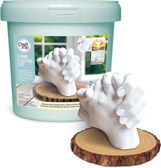 Hand Casting Kit by Craft It Up! | DIY Plaster Molding Sculpture Kit | Hand Molds Casting Kit for Couples | Valentine's Day Gifts | Wedding | Anniversary | Baby Hand Feet Mold Keepsake