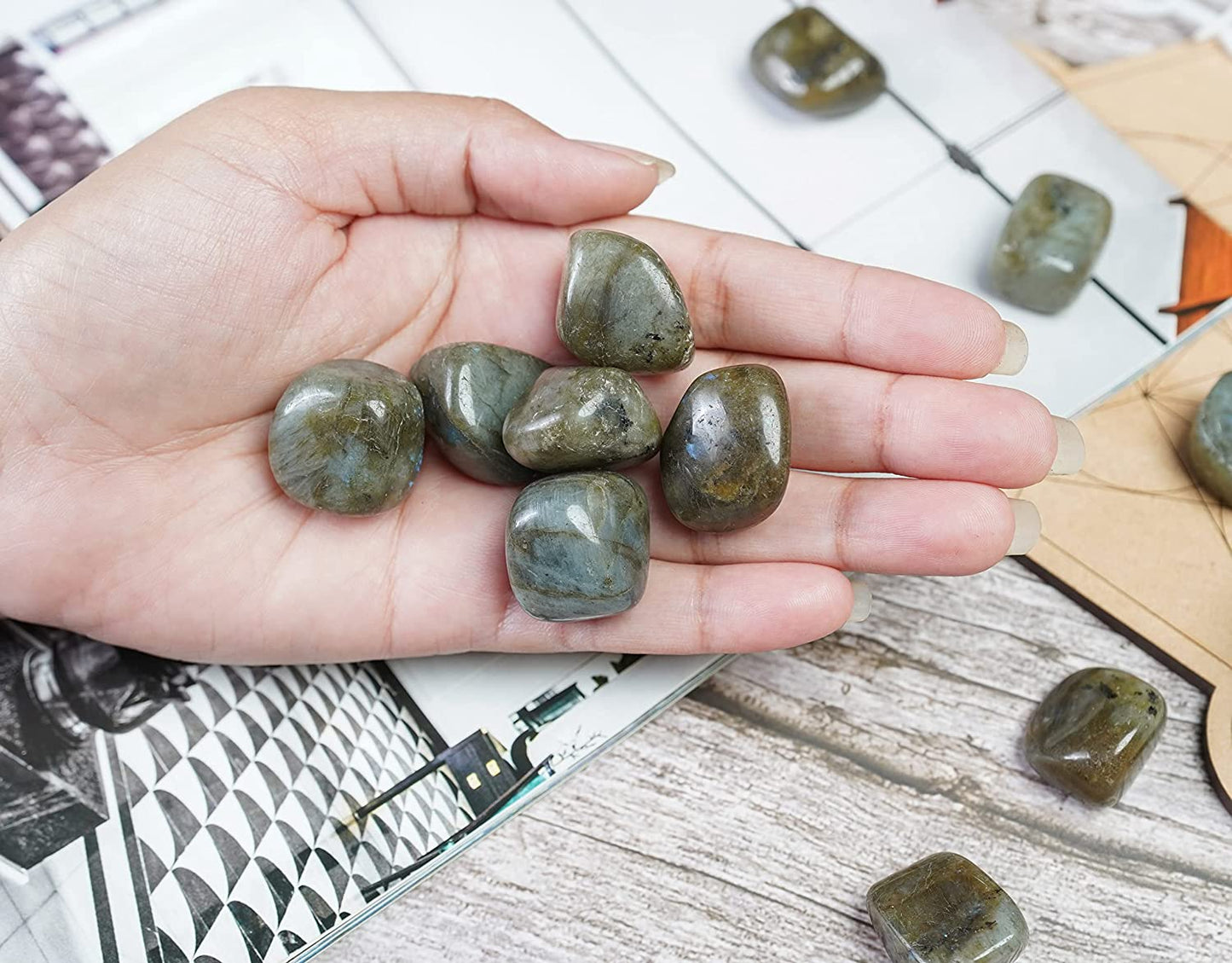 Bezavo Yellow Aventurine Tumbled Stones and Crystals Bulk 13 Pieces Set
