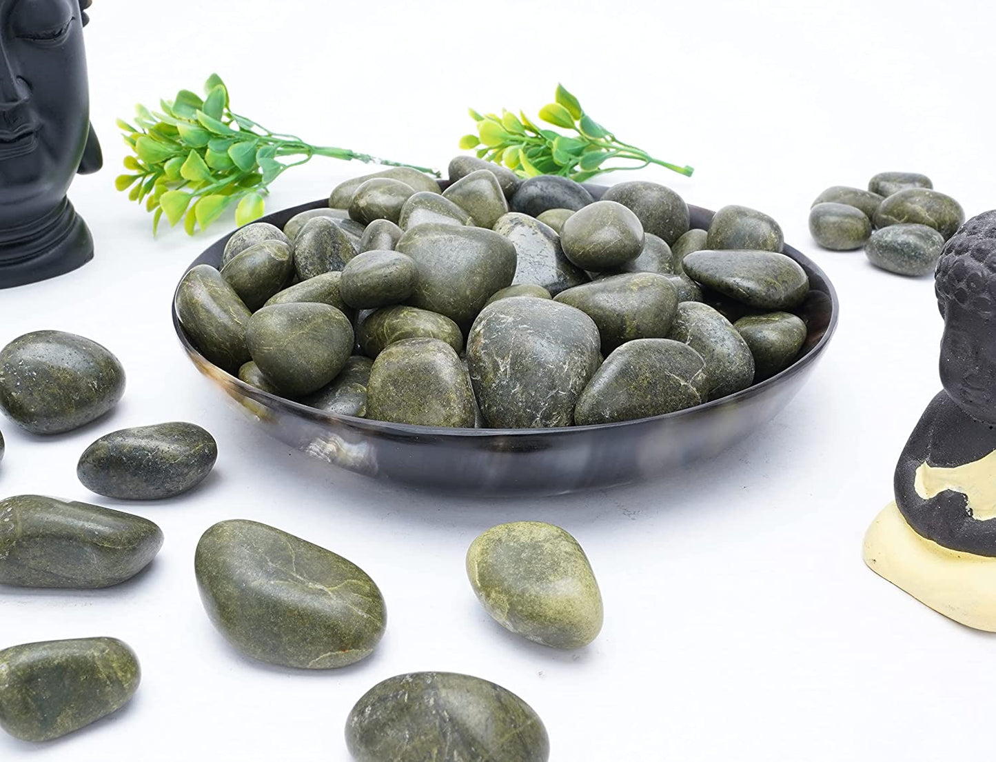 Crocon 1lb Green mica Tumbled Stones and Crystals Bulk, Polished Stones - Rock Collection