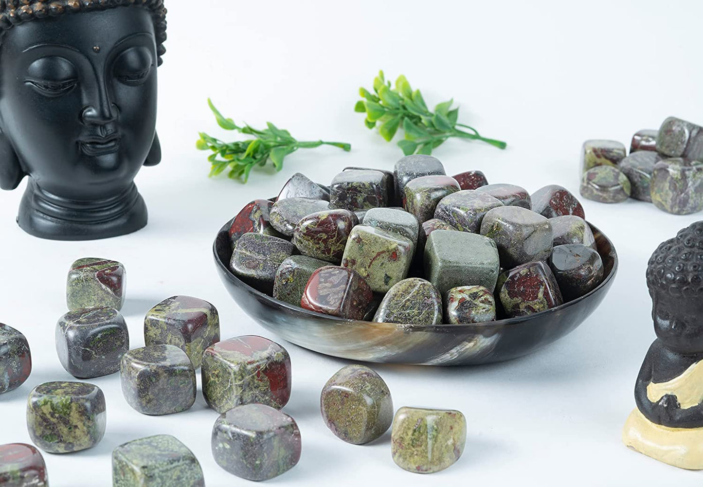 Crocon 1lb Green mica Tumbled Stones and Crystals Bulk, Polished Stones - Rock Collection