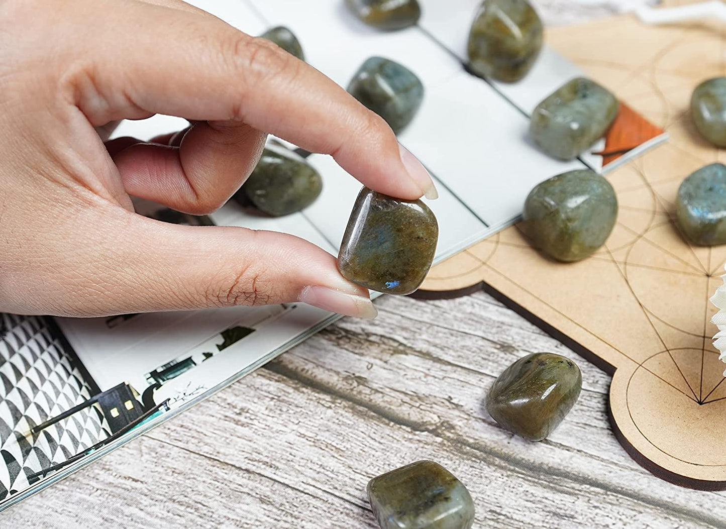 Bezavo Yellow Aventurine Tumbled Stones and Crystals Bulk 13 Pieces Set