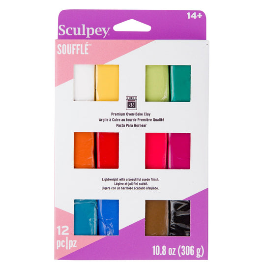 6 Packs: 12 ct. (72 total) Sculpey® Soufflé™ Multipack Oven-Bake Clay