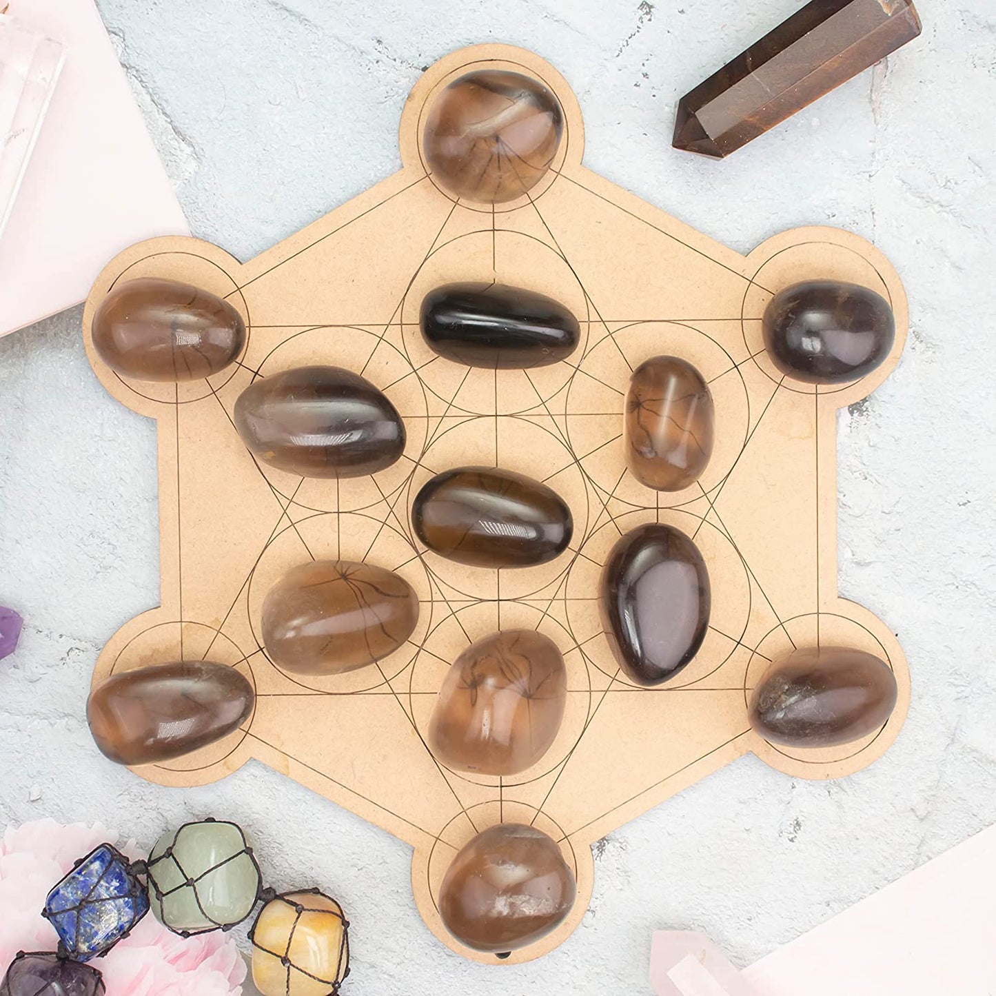 Crocon 1lb Red Tiger Eye Tumble Stones and Crystals Bulk Natural Crystal Kit Size : 20-25 mm