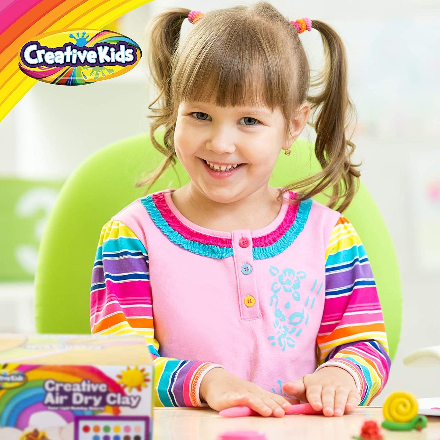 Creative Kids Air Dry Clay Modeling Crafts Kit for Children - 30 Vibrant Colors & 3 Clay Tools