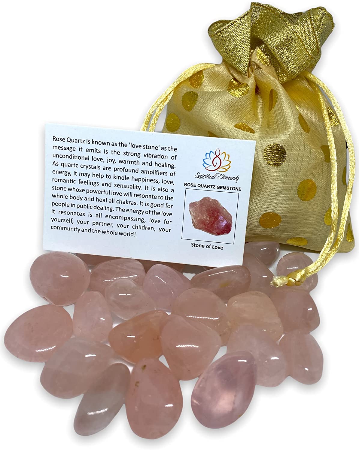 Spiritual Elementz Assorted Tumbled Stones (200-220 Grams Approx), Natural Tumble Stone