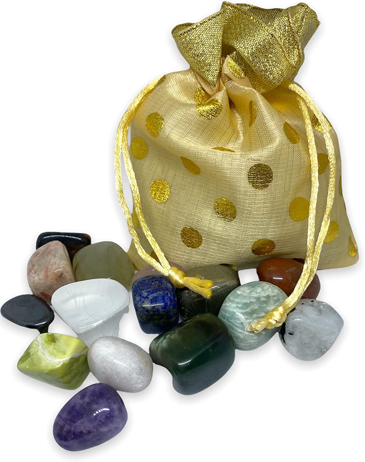 Spiritual Elementz Assorted Tumbled Stones (200-220 Grams Approx), Natural Tumble Stone