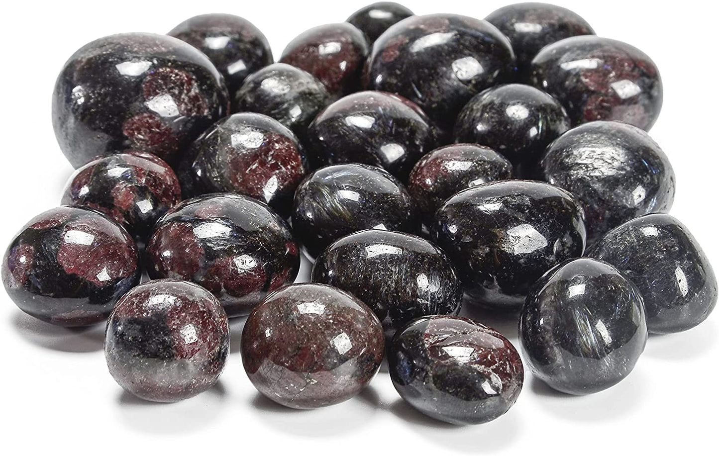 Crocon 1LB Black Strawberry Mini Tumbled Stones and Crystals Bulk Natural Crystal Kit for Reiki Healing Crystals