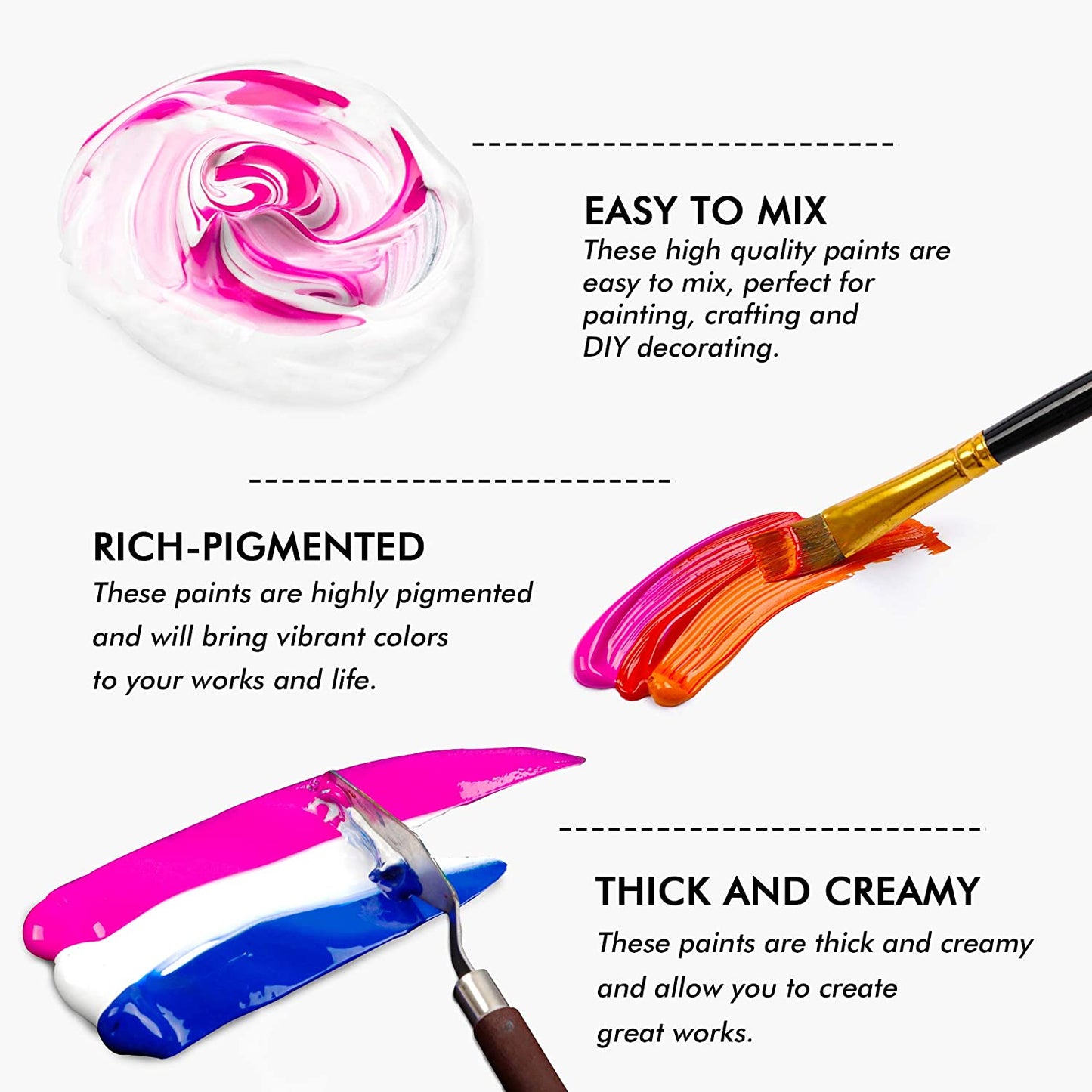 Acrylic Paint Set, Shuttle Art Tubes Artist Quality Non Toxic Rich Pigments Colors