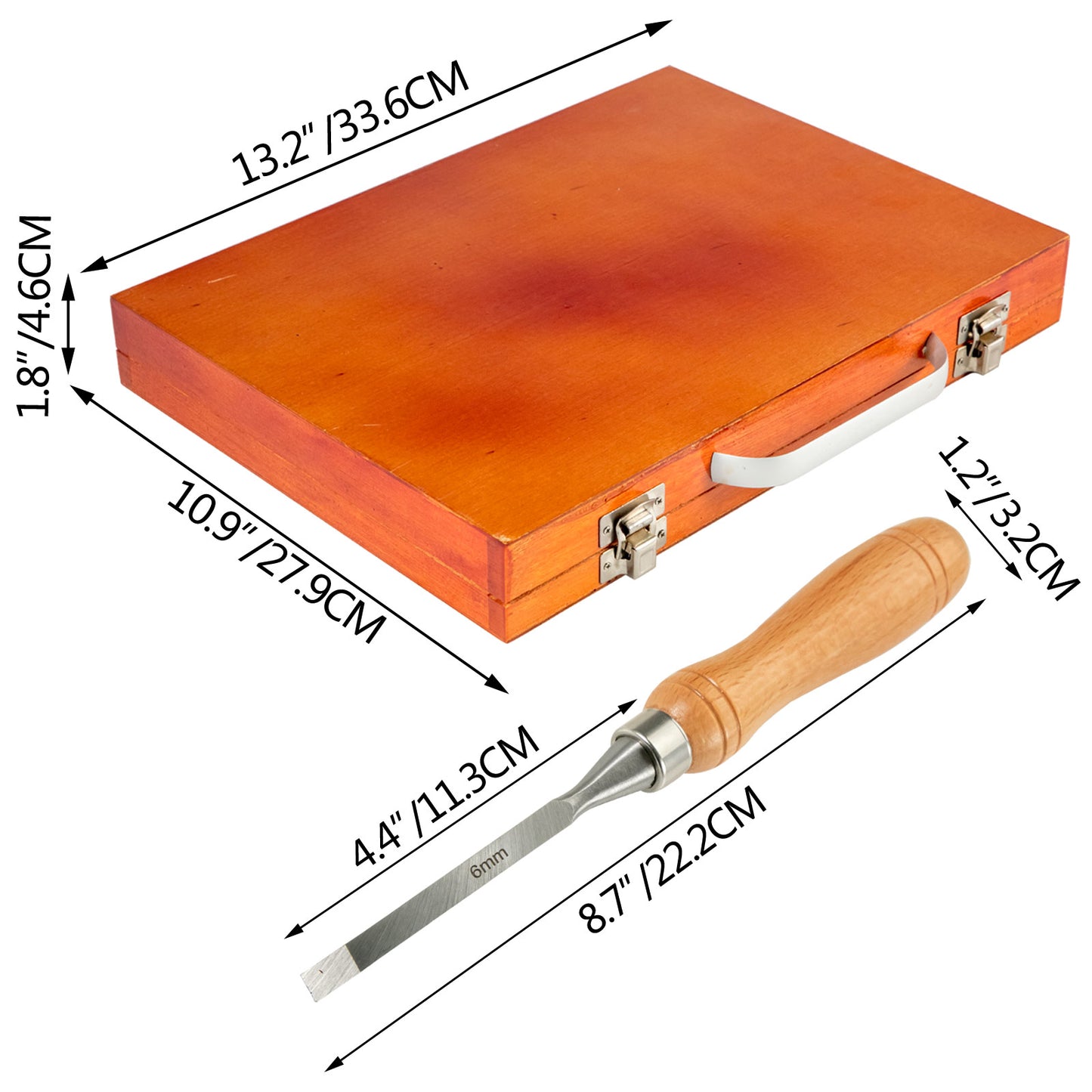 VEVOR Wood Chisel Sets 12 pcs Wood Carving Hand Chisel 3-3/4 inch Blade Length