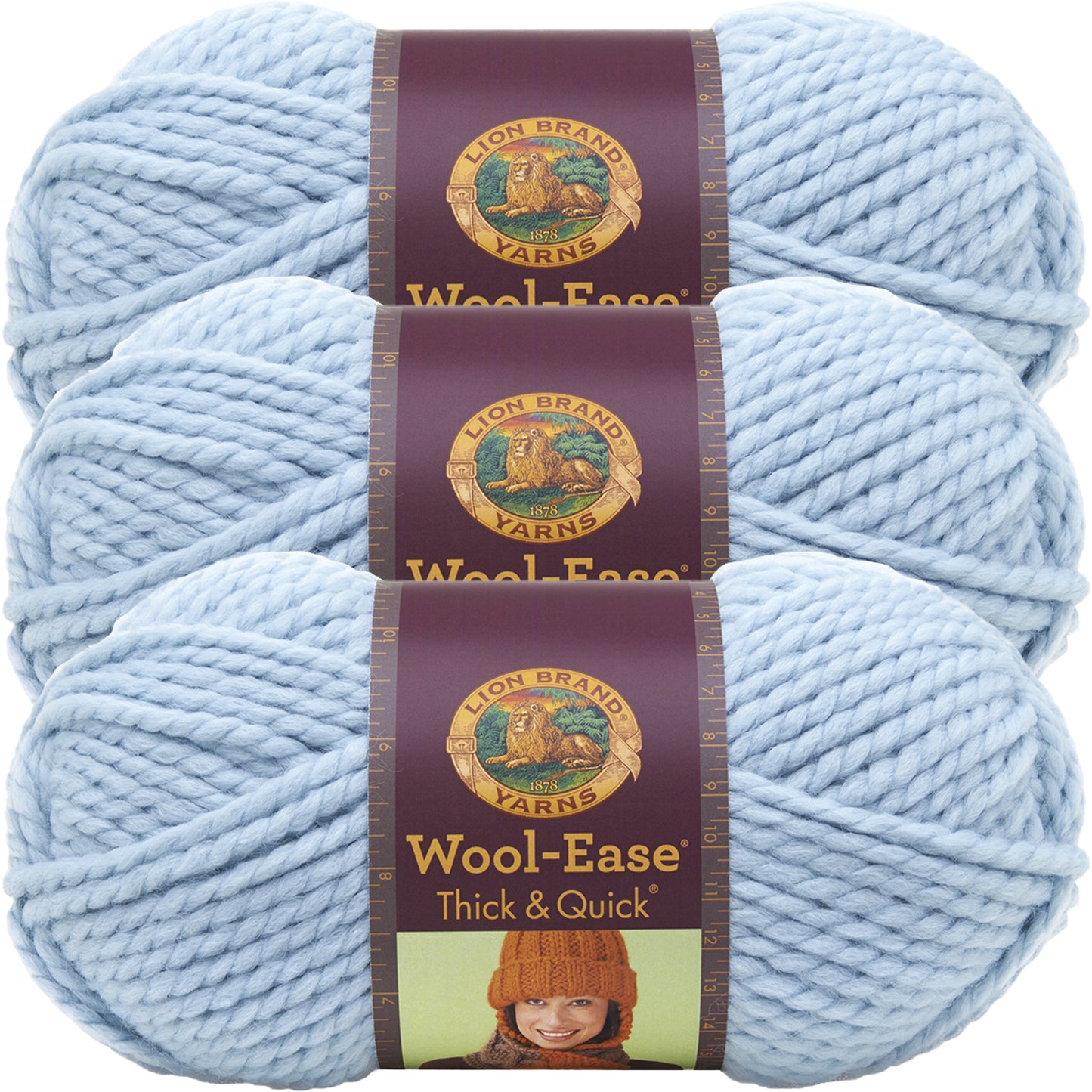 Lion Brand Wool-Ease Thick & Quick Yarn-Glacier, Multipack Of 3
