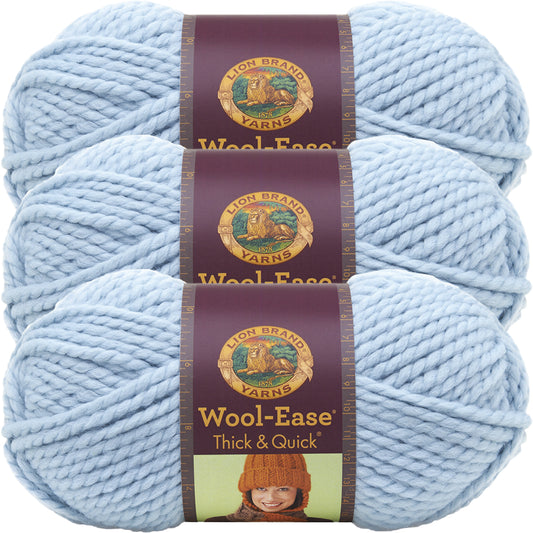 Lion Brand Wool-Ease Thick & Quick Yarn-Glacier, Multipack Of 3