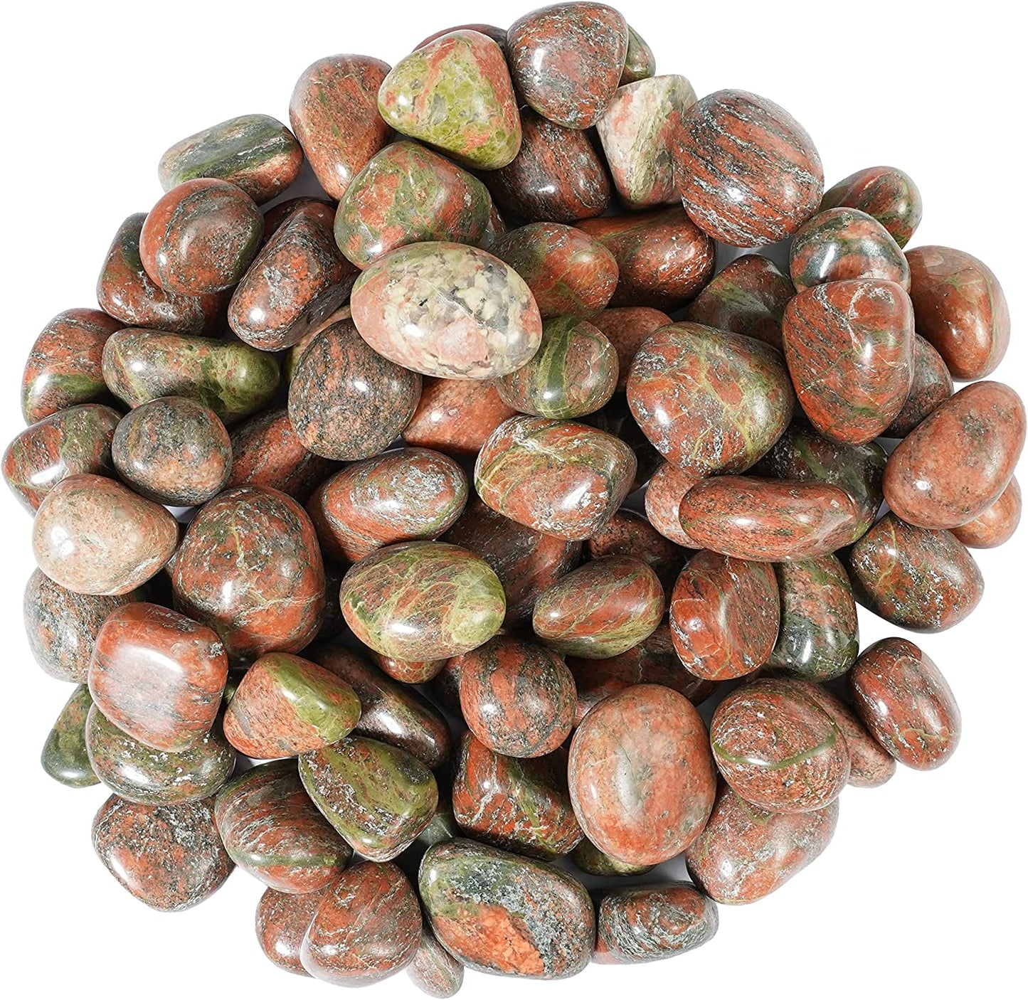 Crocon 1lb Green mica Tumbled Stones and Crystals Bulk, Polished Stones - Rock Collection