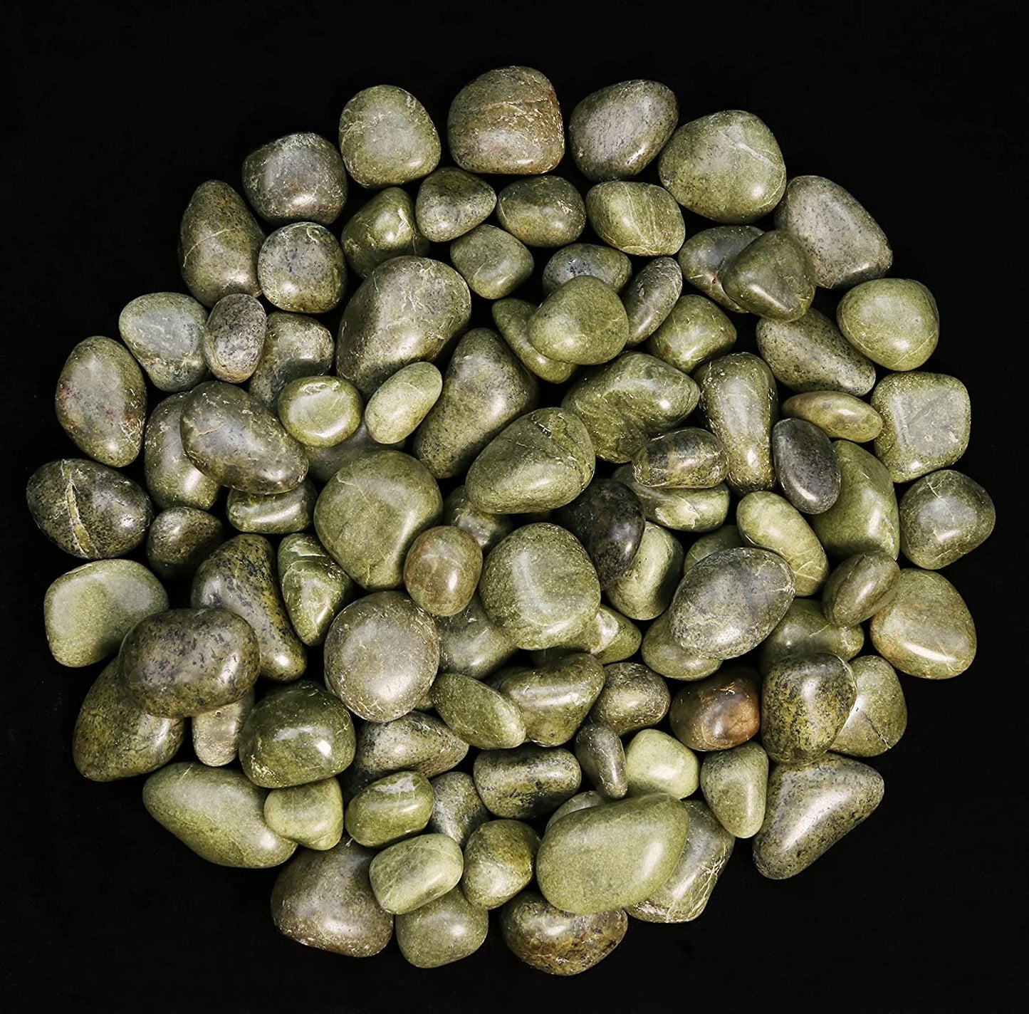 Crocon 1lb Green mica Tumbled Stones and Crystals Bulk, Polished Stones - Rock Collection