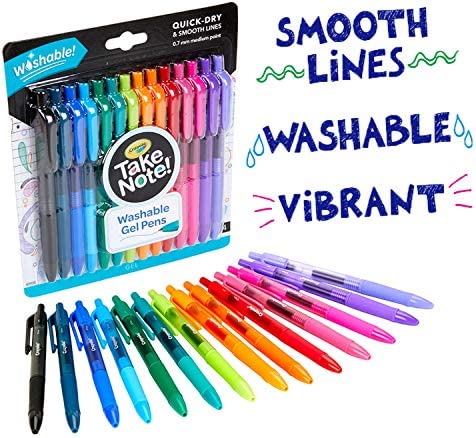 Crayola Colored Gel Pens, Washable Pens Medium Point, 14 Count