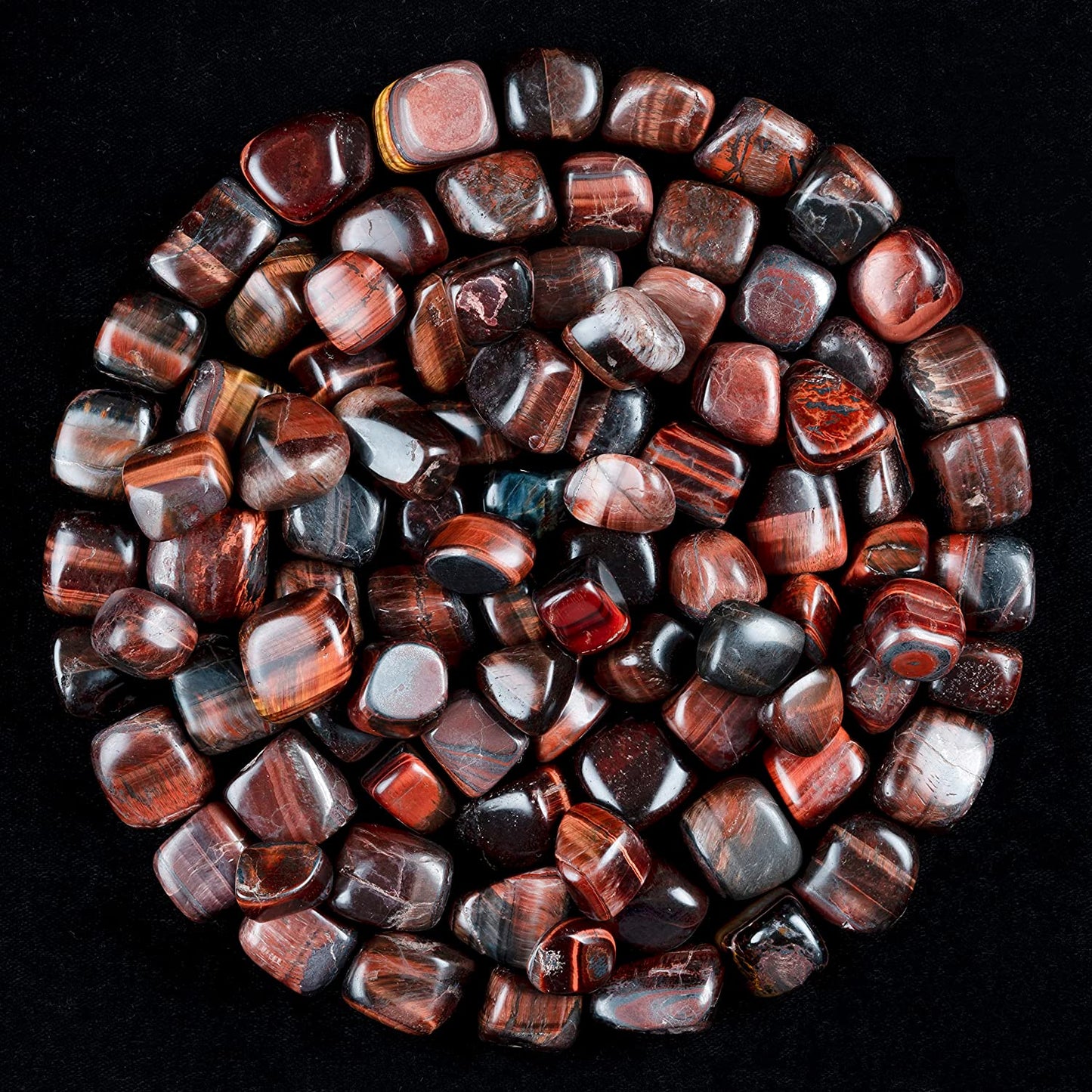 Crocon 1lb Red Tiger Eye Tumble Stones and Crystals Bulk Natural Crystal Kit Size : 20-25 mm