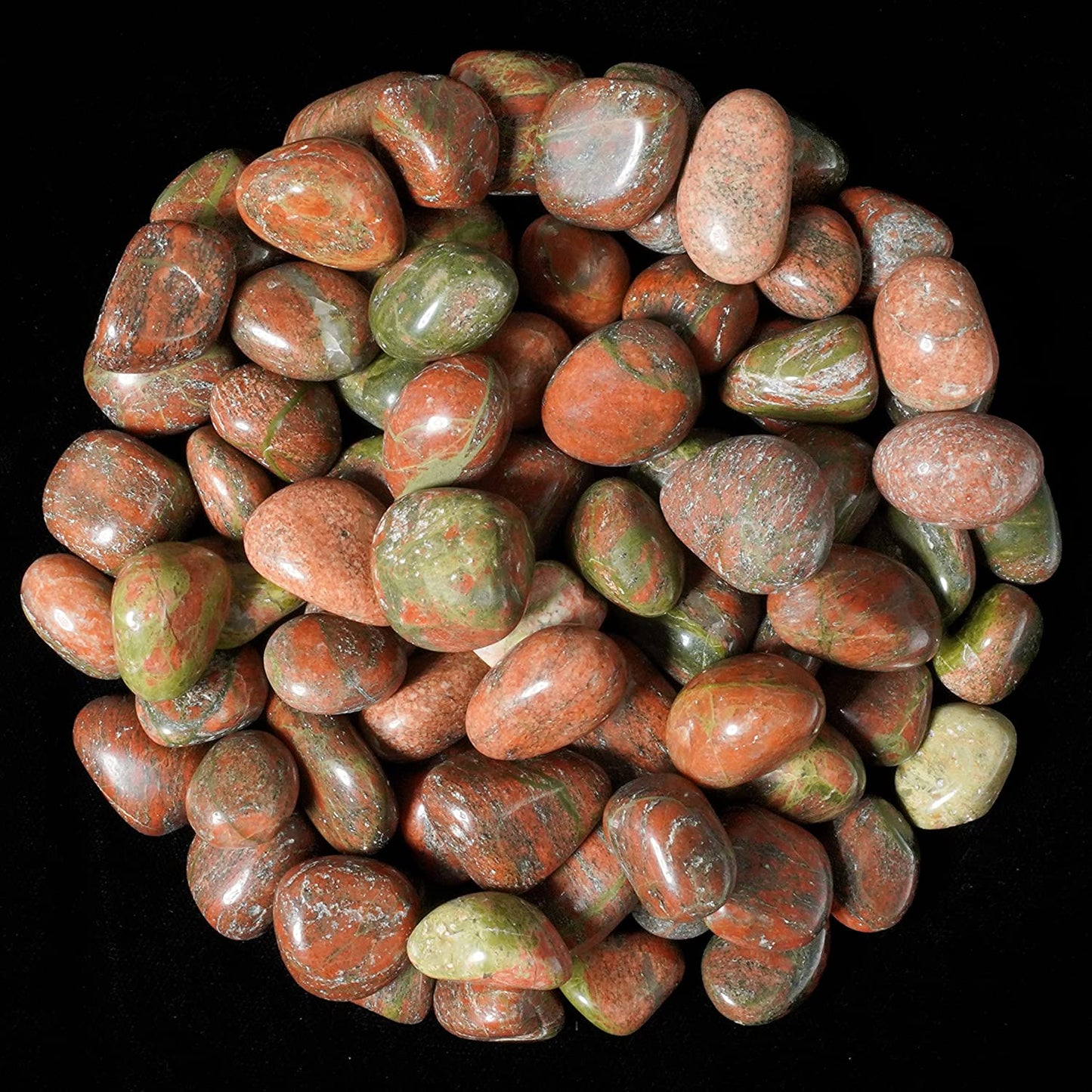 Crocon 1lb Green mica Tumbled Stones and Crystals Bulk, Polished Stones - Rock Collection