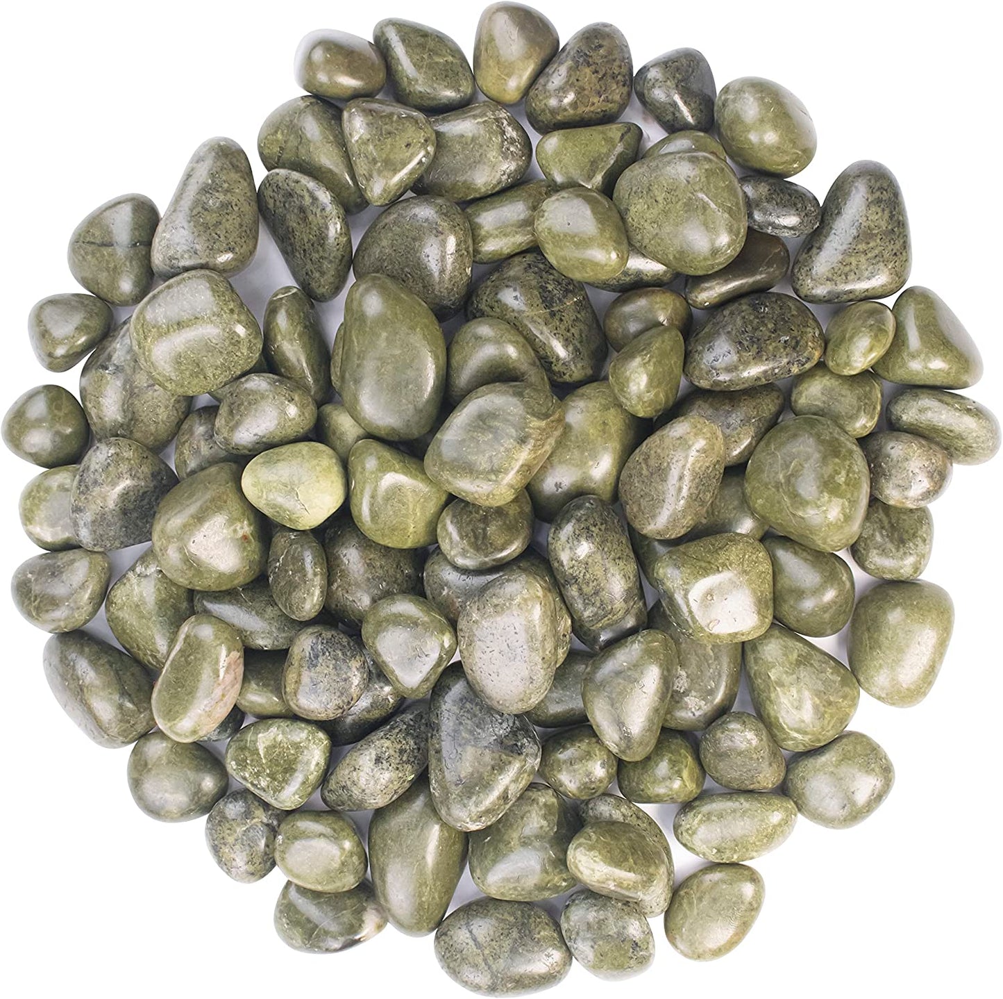Crocon 1lb Green mica Tumbled Stones and Crystals Bulk, Polished Stones - Rock Collection