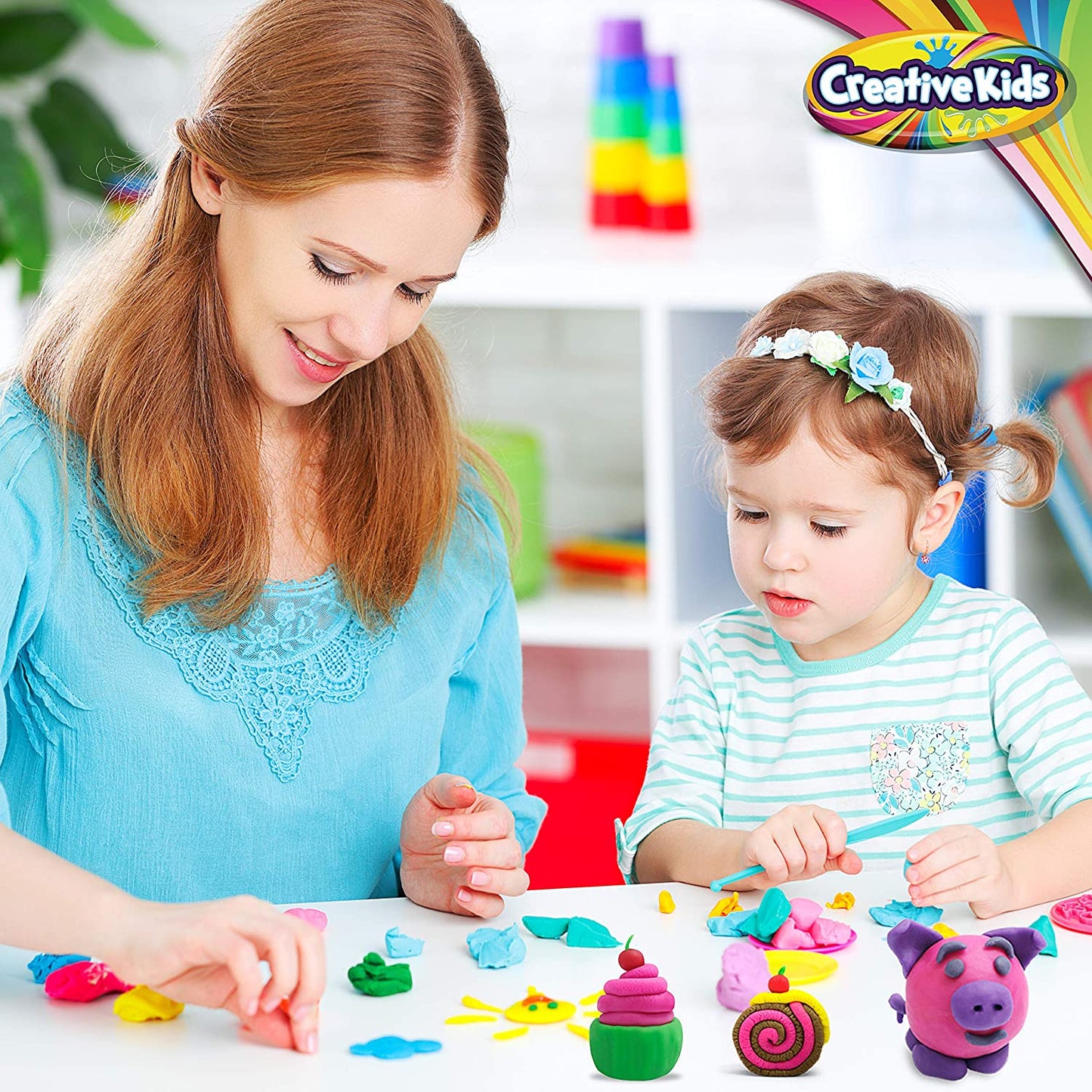 Creative Kids Air Dry Clay Modeling Crafts Kit for Children - 30 Vibrant Colors & 3 Clay Tools