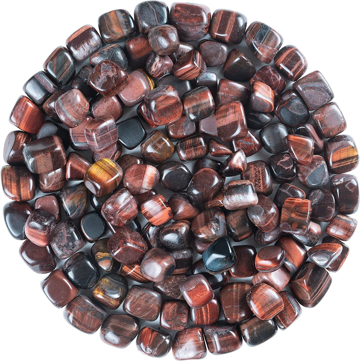 Crocon 1lb Red Tiger Eye Tumble Stones and Crystals Bulk Natural Crystal Kit Size : 20-25 mm