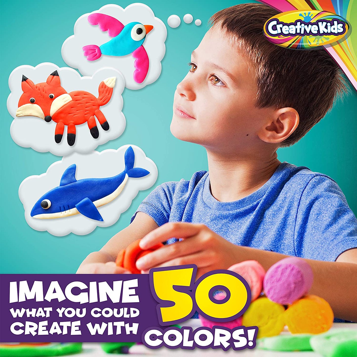 Creative Kids Air Dry Clay Modeling Crafts Kit for Children - 30 Vibrant Colors & 3 Clay Tools
