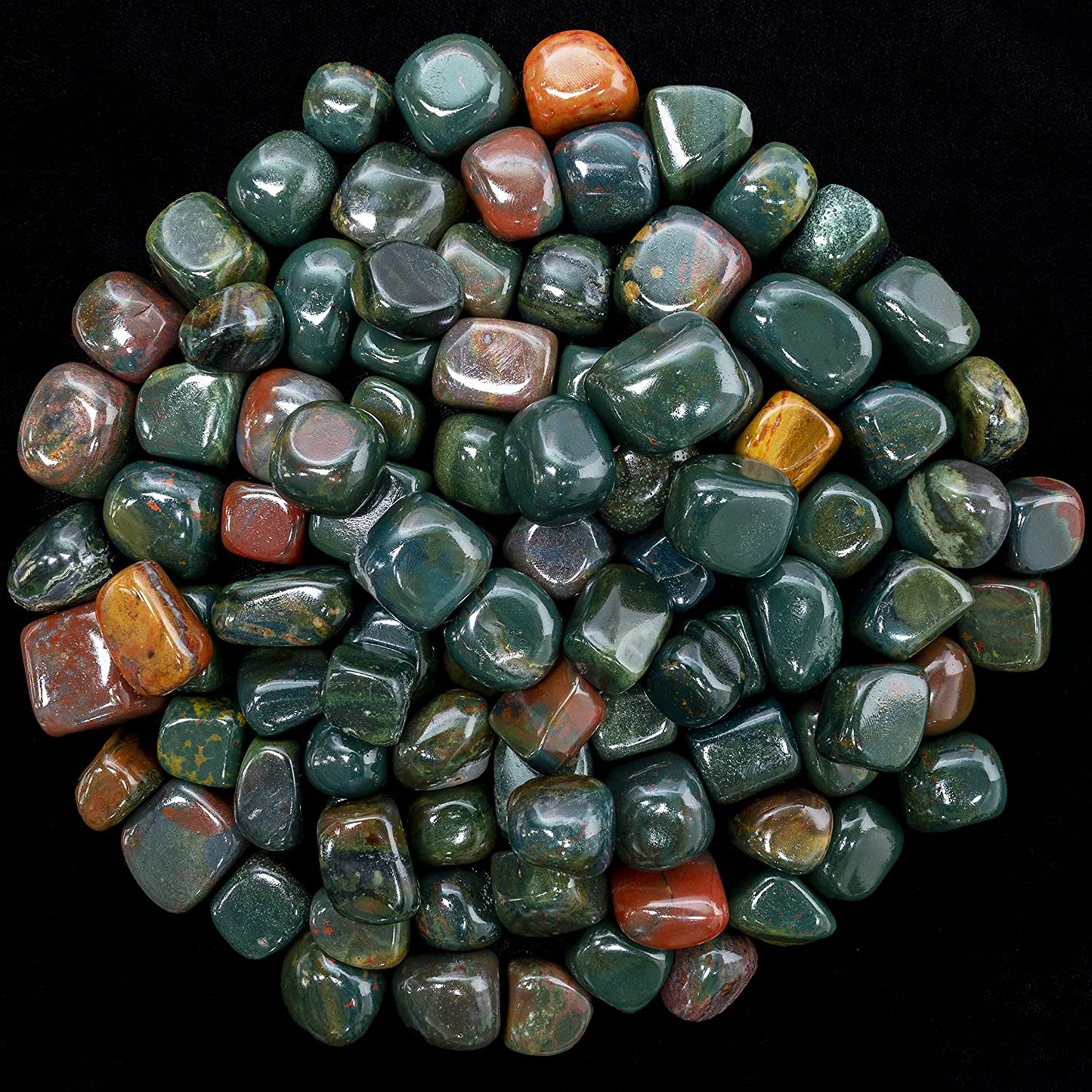 Crocon 1lb Green mica Tumbled Stones and Crystals Bulk, Polished Stones - Rock Collection