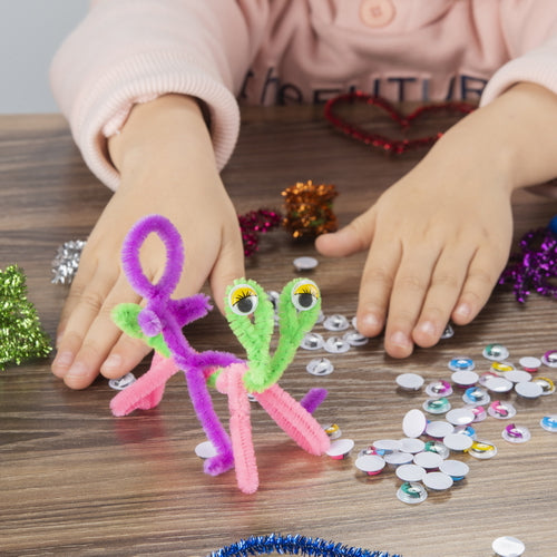 EpiqueOne 1090 Piece Kids Arts & Crafts Supplies with Pipe Cleaners, Pom Poms, and Googly Eyes