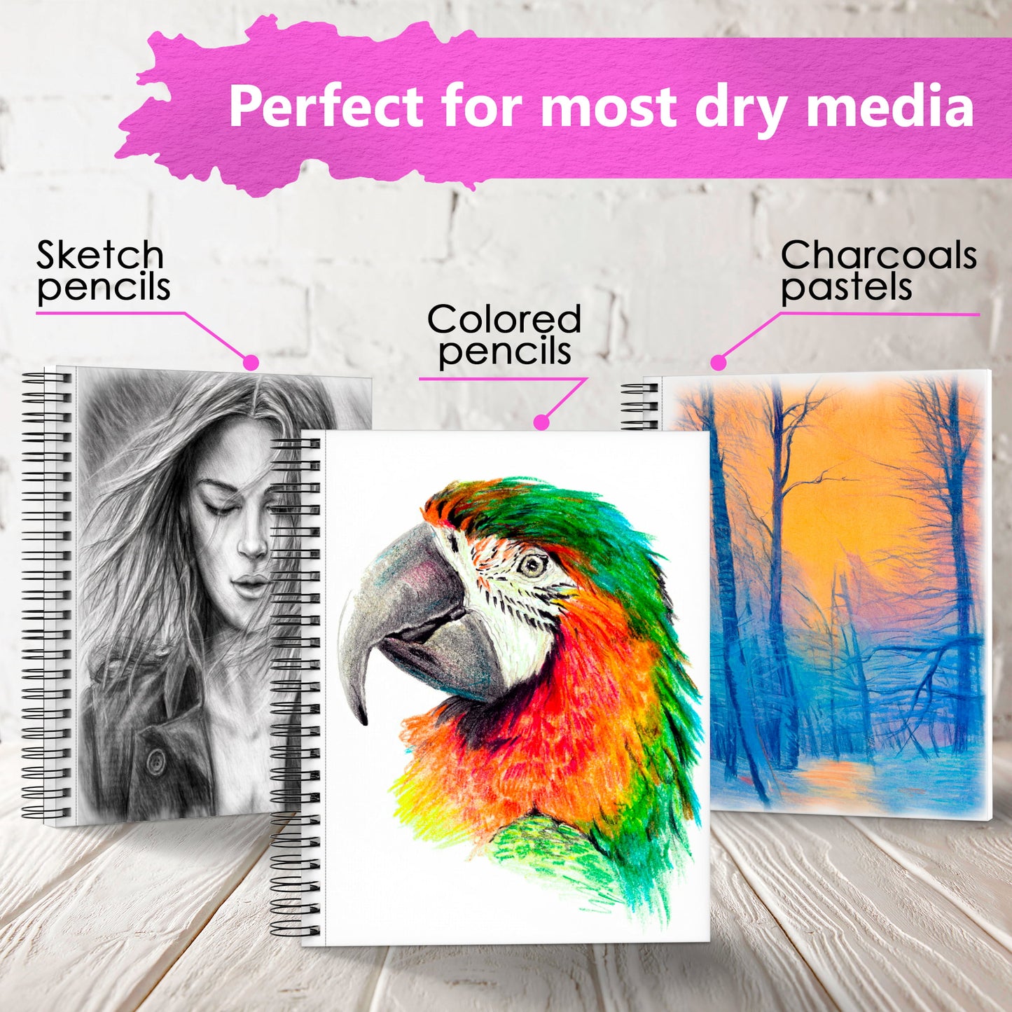 Artisto Premium Sketch Book Set 9x12", Spiral Bound, Pack of 2, 200 Sheets (100g/m2)