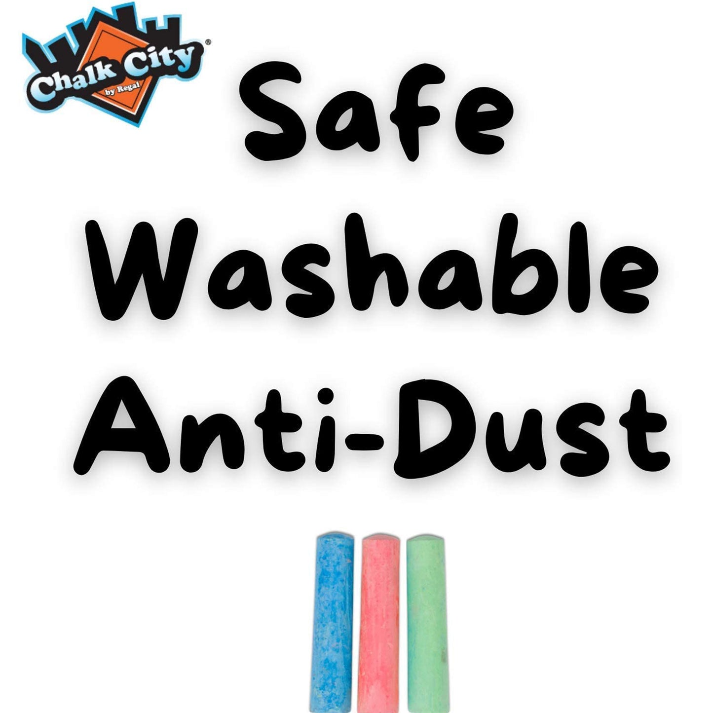 Chalk City Sidewalk Chalk for Kids Party Pack Washable Outdoor Jumbo Chalks Bucket 30 Count