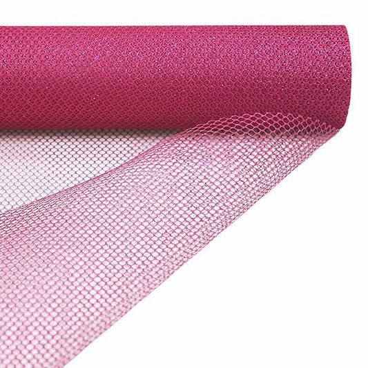 Fushia Polyester Hex Deco Mesh Rolls