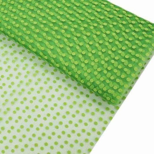 Apple Green Polka Dot Tulle