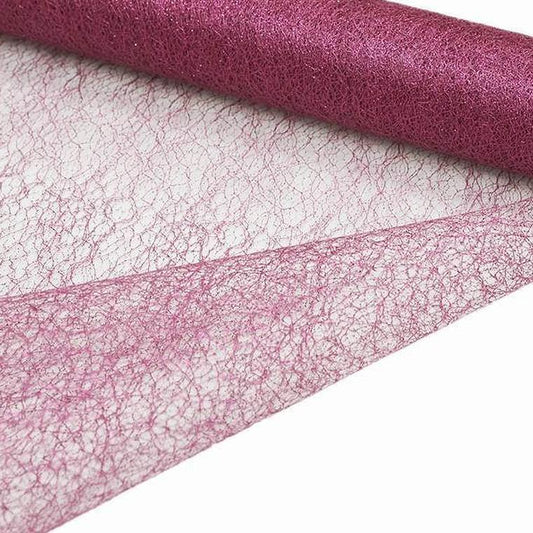 Fushia Glitter Deco Mesh Abaca Scrunch Roll