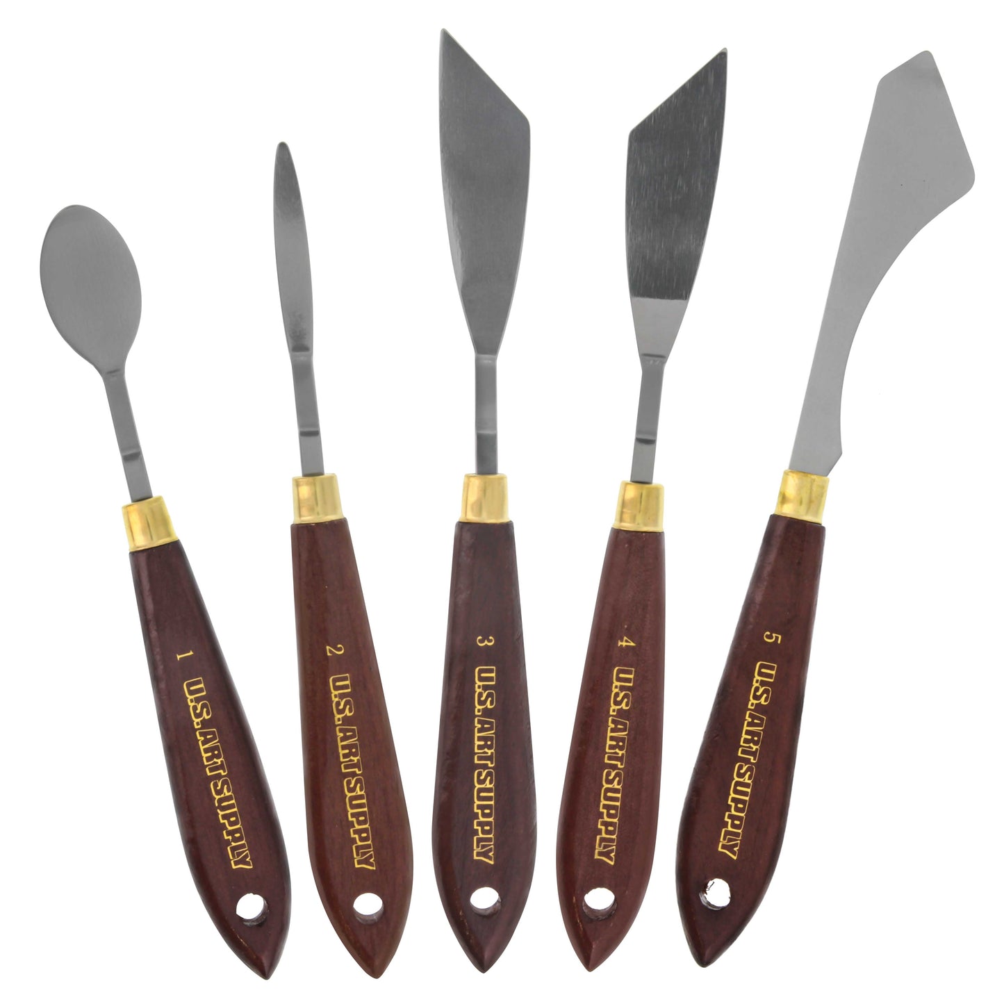 U.S. Art Supply 5-Piece Artist Stainless Steel Palette Knife Set
