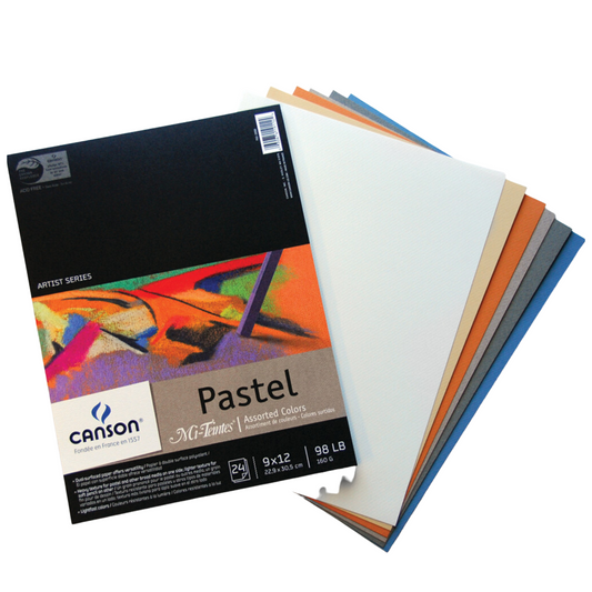 Canson Mi-Teintes Paper Pad, 9" x 12", Assorted Colors