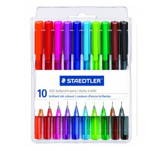 Staedtler Ballpoint Stick Pens, 43235MWP10TH