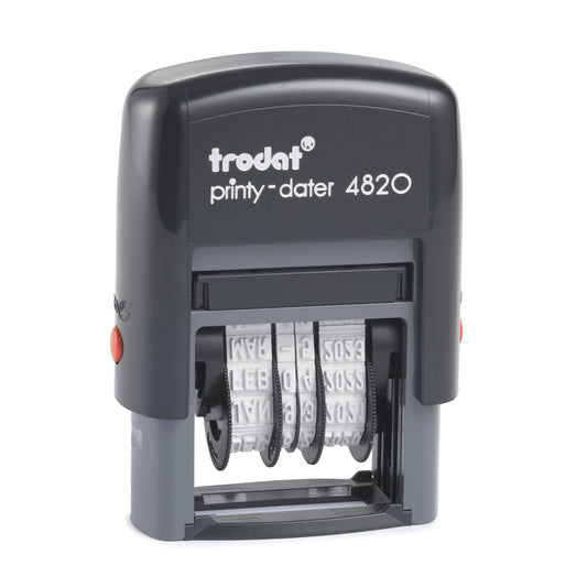 Trodat Printy 4820 Self-Inking Date Stamp: US Date Format, Black Ink