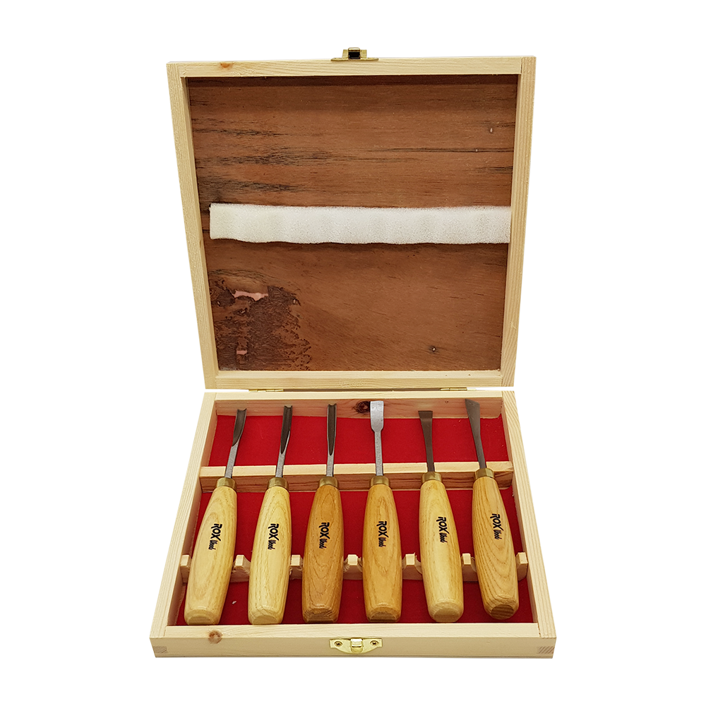 Rox Wood -6PC Woodworking Wood Carving Tools Set with Brass Rings&#44