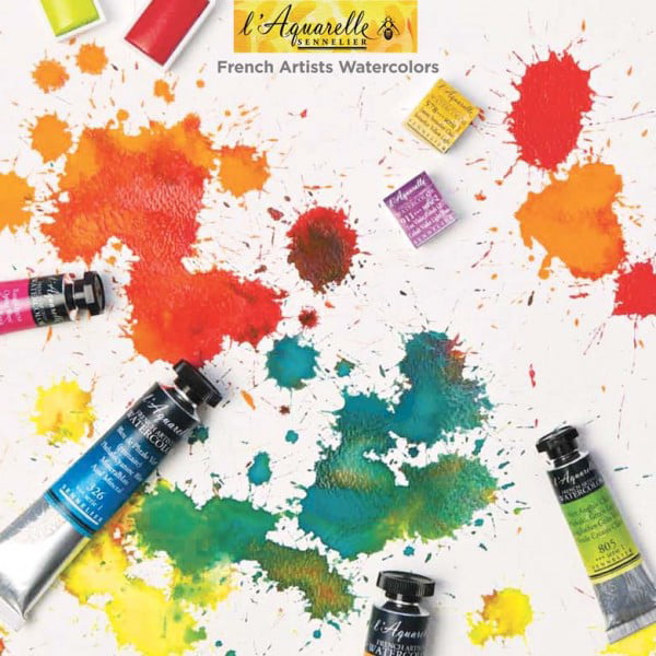 Sennelier French Artists' Watercolor Set - Travel Set, Set of 8 colors, 10 ml tubes