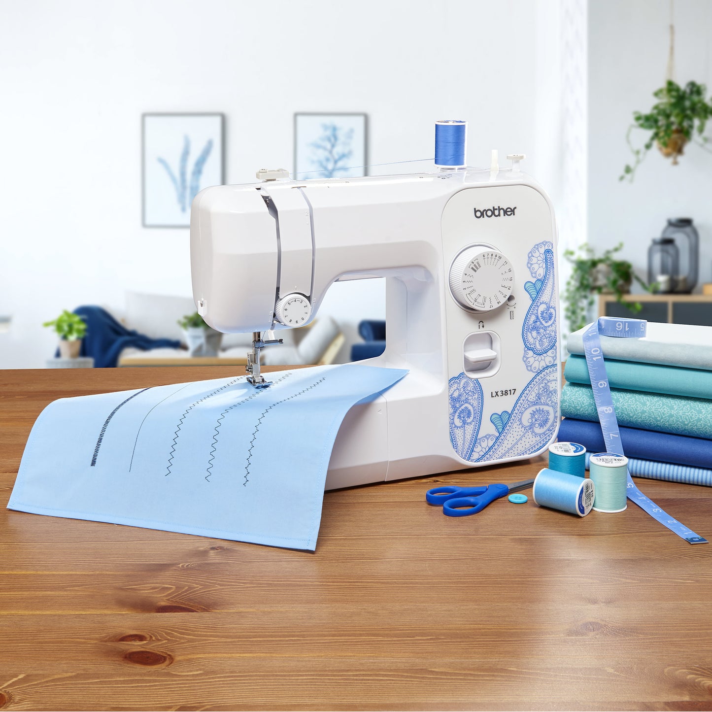 Brother LX3817 17-Stitch Portable Full-Size Sewing Machine, White