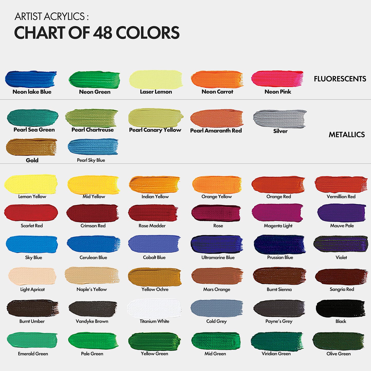 ARTIFY Premium Heavy Body Acrylic Paint Set, 48 Colors (1.29 oz, 38ml) with a Storage Box