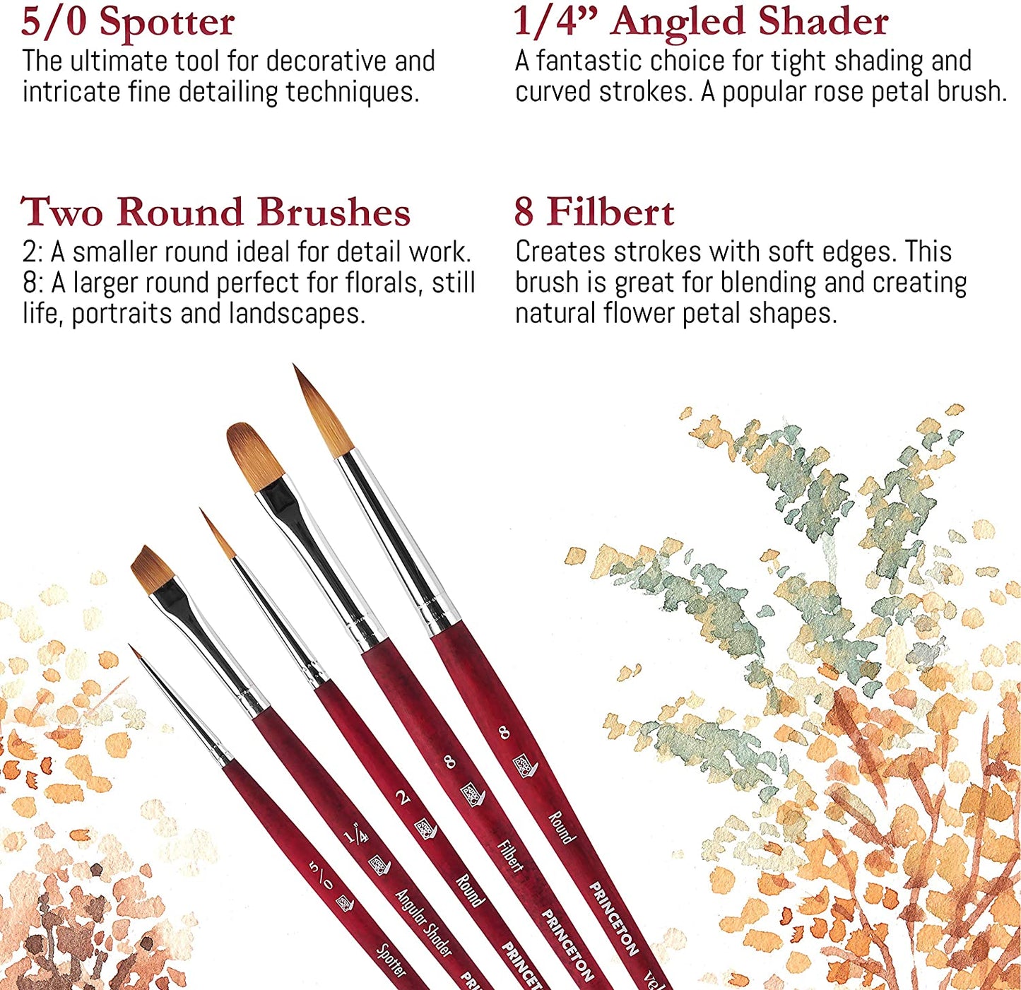 Princeton Artist Brush Co. Princeton Velvetouch 3950 Series, 5-Piece Set