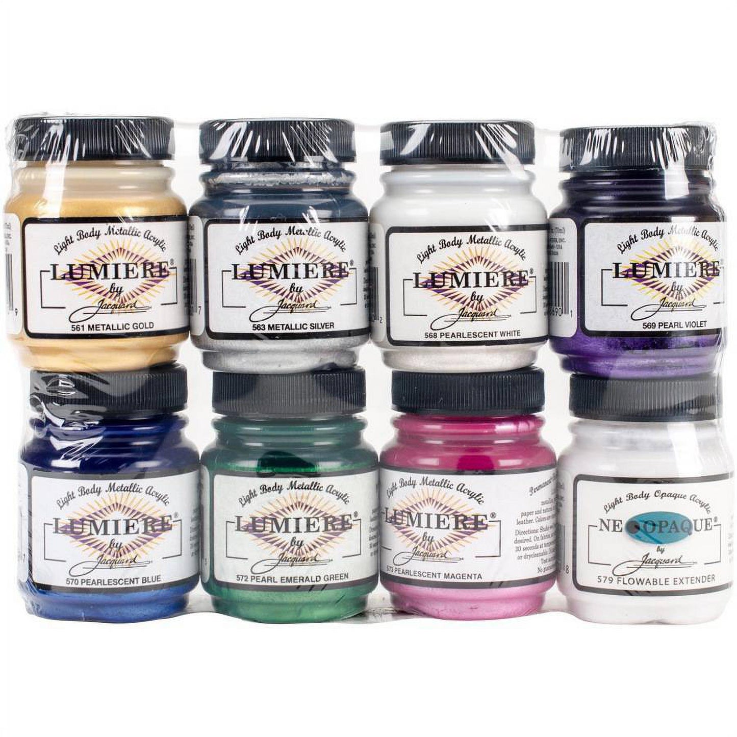 Jacquard Lumiere Metallic Acrylic Paint, 2.25 oz, 8pk