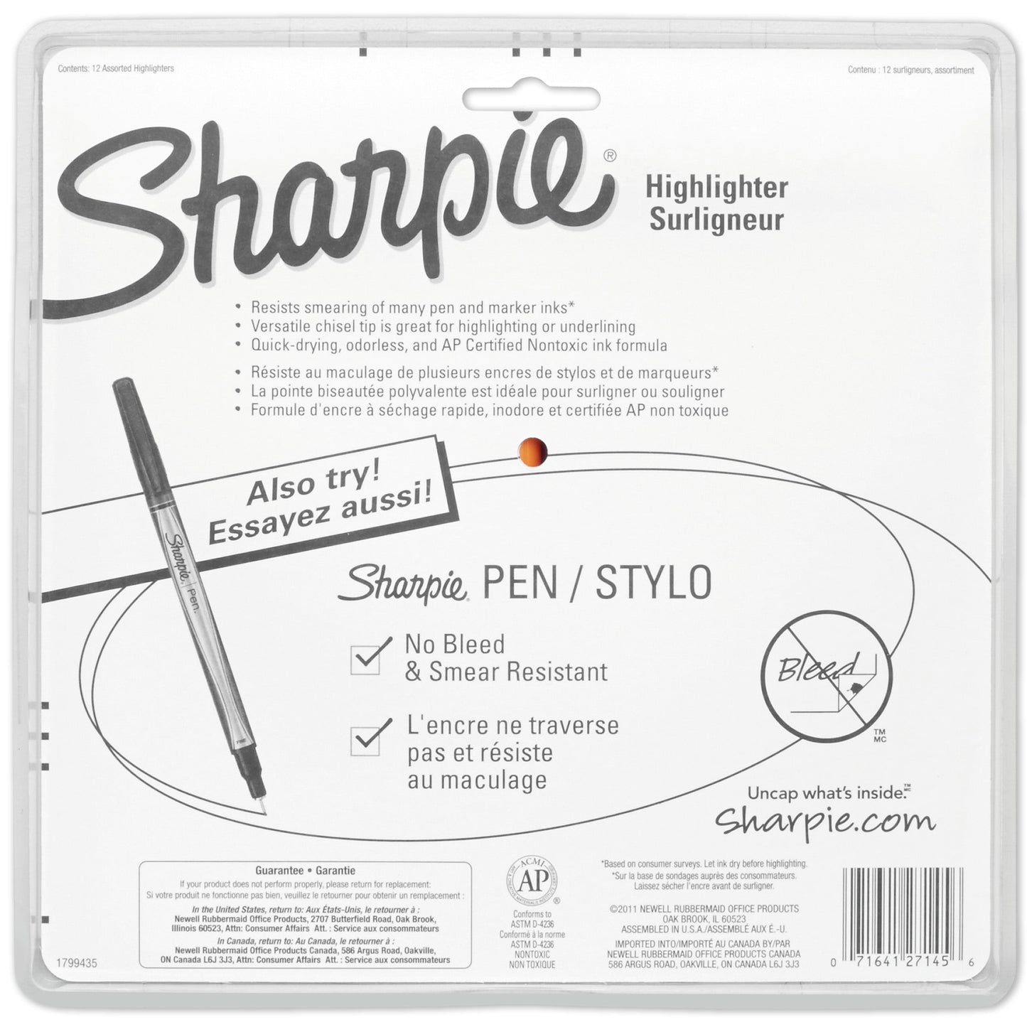 Sharpie Pocket Highlighters, Chisel Tip, Fluorescent Colors, 12 Count