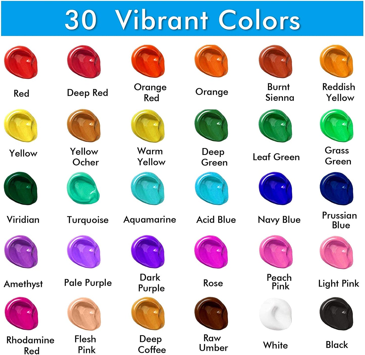Acrylic Paint Set, Shuttle Art Tubes Artist Quality Non Toxic Rich Pigments Colors