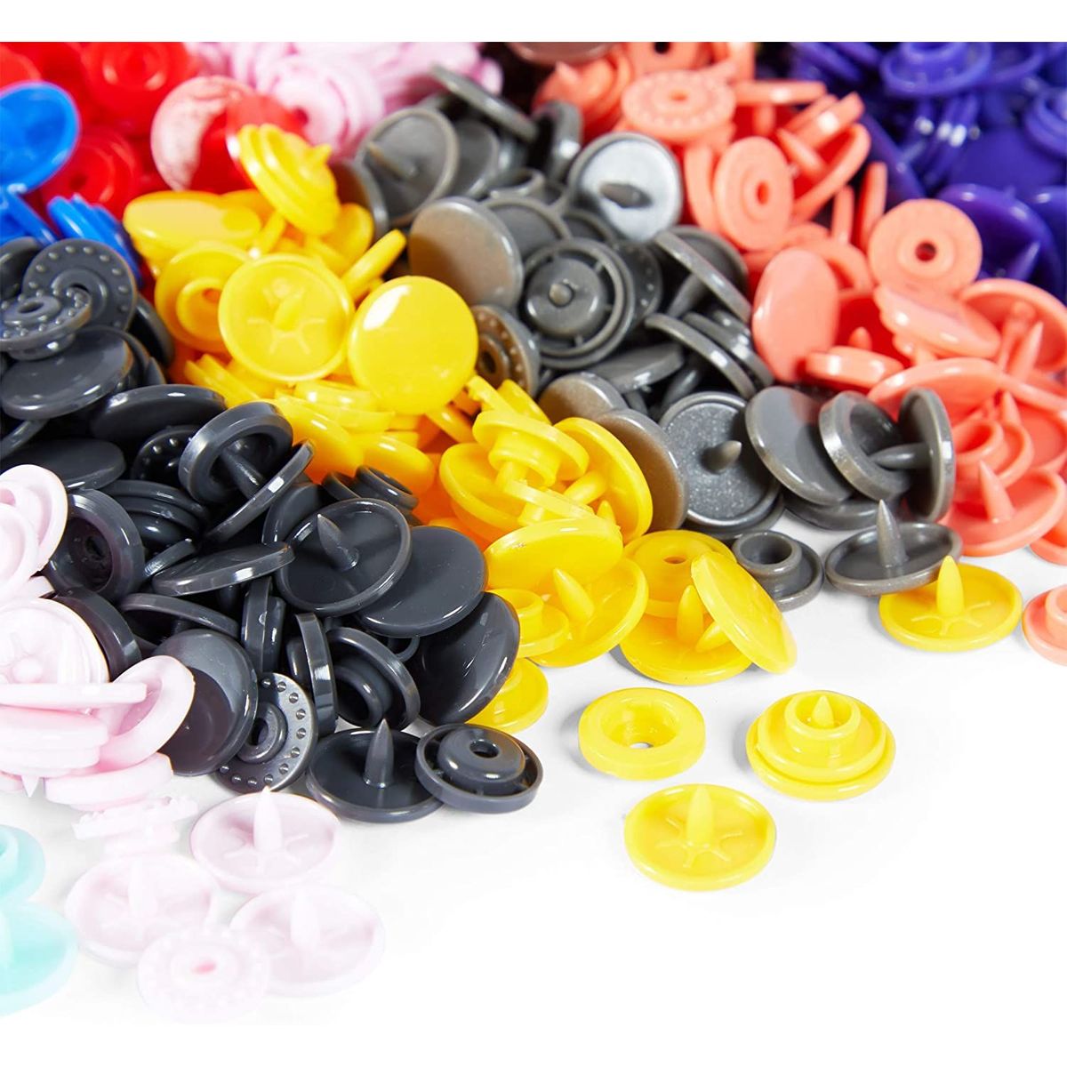 392 Pcs Set Snap Buttons Pliers Kit, Plastic Replacement with Tools and Storage Box, Sewing Supplies, 0.5 in, 24 Colors