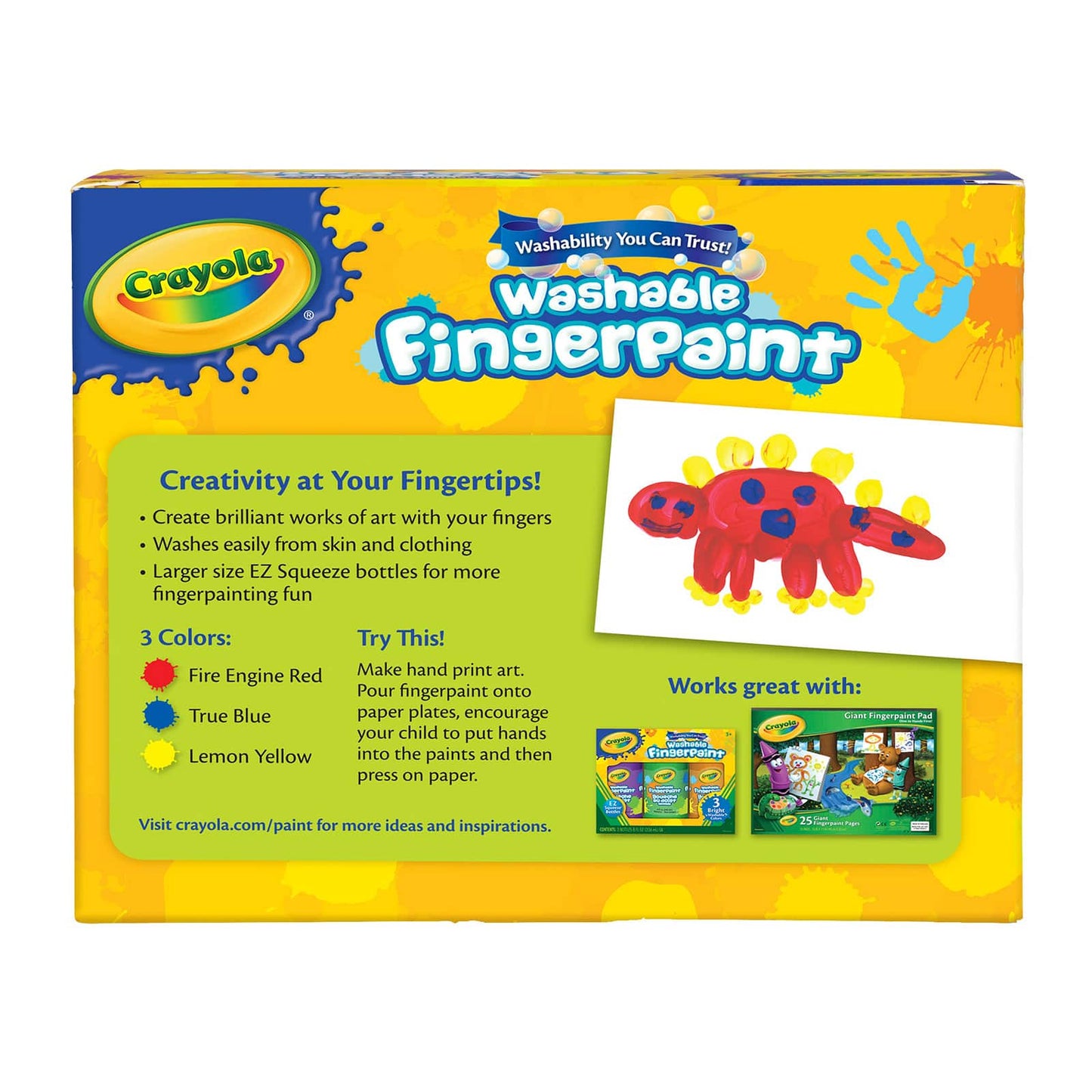 Crayola Primary Colors Washable Fingerpaints 12 Packs: 3 ct. (36 total)