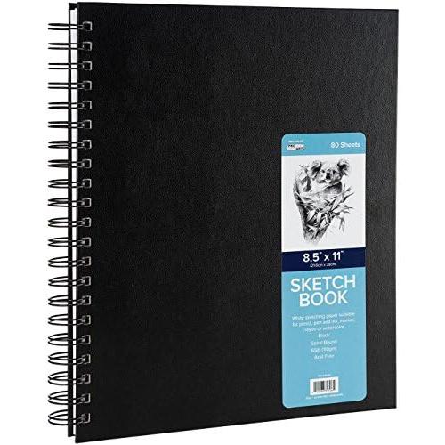 Pro Art 8 1/2-Inch By 11-Inch Spiral Bound Sketch Book, 80-Sheet