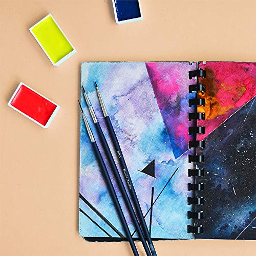 MozArt Watercolor Paint 15 Brush Set with Carrying Case, Brush Stand