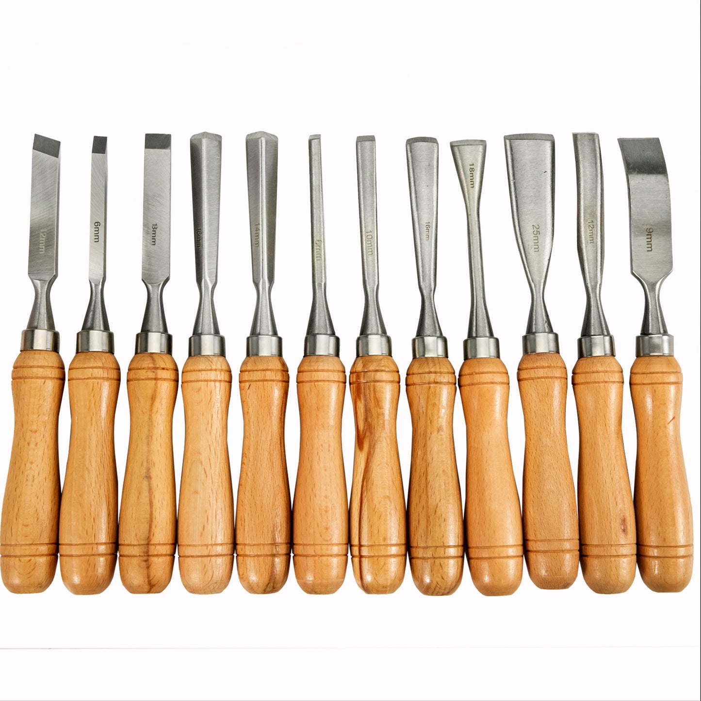 VEVOR Wood Chisel Sets 12 pcs Wood Carving Hand Chisel 3-3/4 inch Blade Length