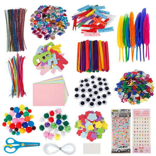Alongen DIY Art Craft Sets Craft Supplies Kits for Kids Toddlers Children Craft Set Creative Craft Supplies for School Projects