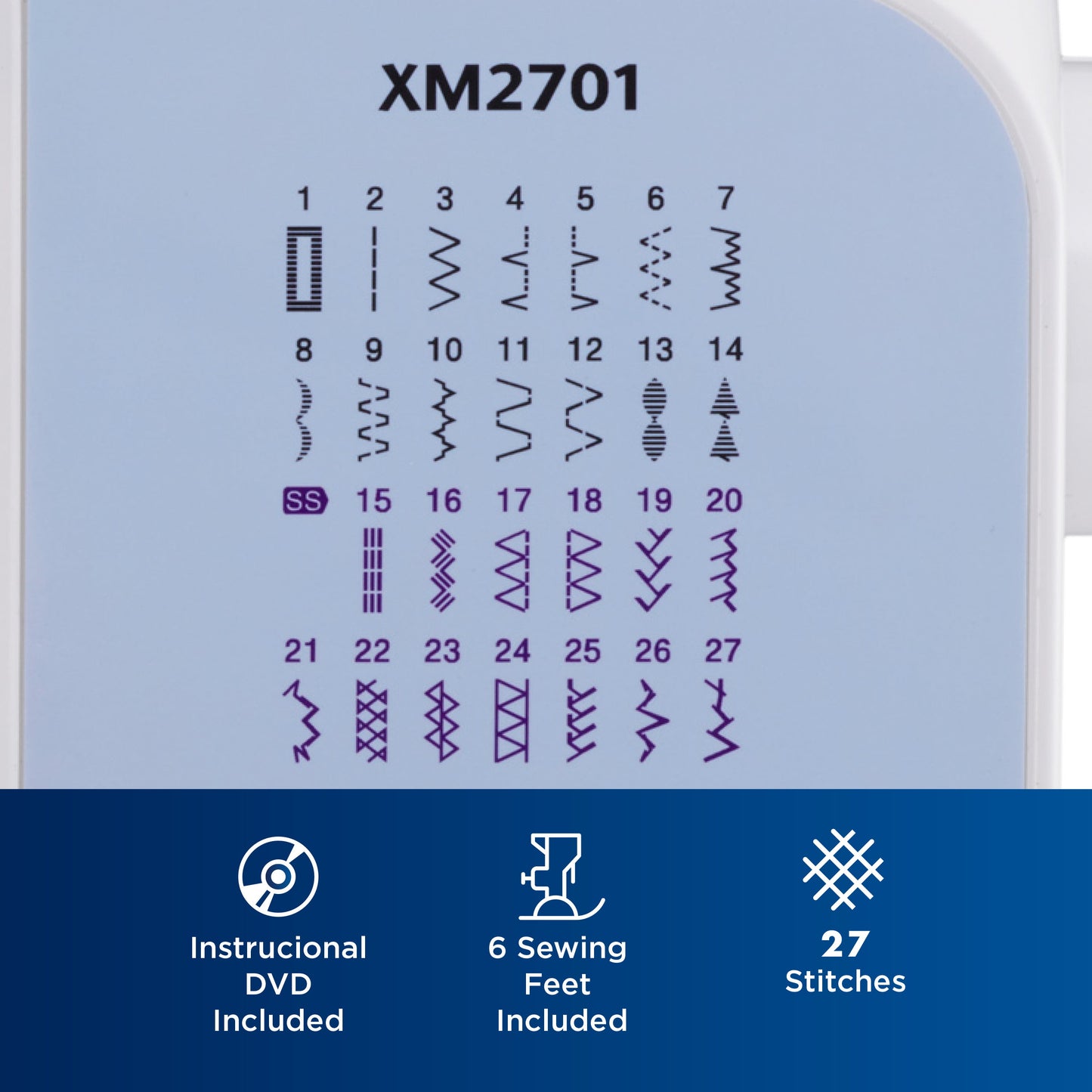 Brother XM2701 Portable, Mechanical, Full-Featured Sewing Machine with 27 Stitches